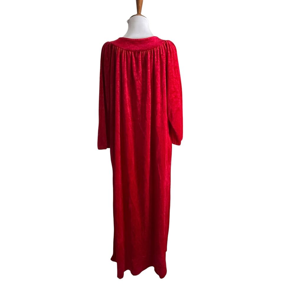 Vintage Red Velvet Nightgown Lace Trim Cottagecore Maxi M/L - Picture 4 of 6